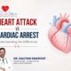 Heart Attack vs Cardiac Arrest: Understanding the Difference — A clean medical banner with a soft cream background featuring the title on the left in bold red and navy typography. On the right is a simple, semi-abstract anatomical heart illustration in red and blue tones with subtle blood vessels. Minimal medical accents, including a small ECG line and soft geometric shapes, create a modern, professional healthcare design suitable for a blog header.