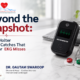 Professional Banner for Hari Spandan Heart Care & Sleep Clinic featuring Dr. Gautam Swaroop, Interventional Cardiologist, with a Holter monitor device and the headline 'Beyond the Snapshot: What a Holter Monitor Catches That a Regular EKG Misses.' The image highlights continuous heart rhythm monitoring to detect irregular heart conditions that may not appear on a standard ECG.