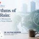 A Educational banner for Hari Spandan Heart Care & Sleep Clinic titled "Rhythms of the Rain: How the Monsoon Impacts Your Heart," featuring a portrait of Interventional Cardiologist Dr. Gautam Swaroop.